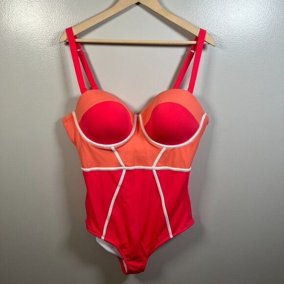 Torrid Colorblock One Piece Swimsuit Size 2X DD/F Underwire Beach Vacation - Picture 3 of 14